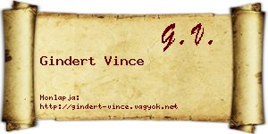 Gindert Vince névjegykártya